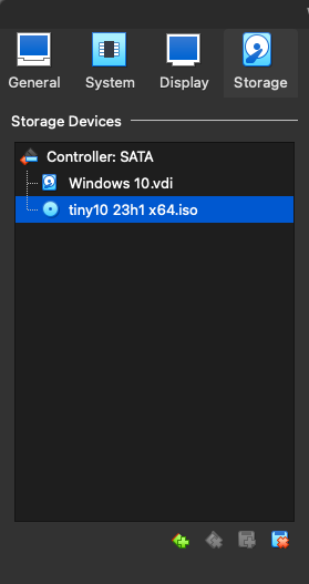 List of mounted devices on the VirtualBox VM