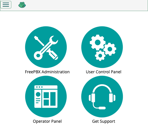 The FreePBX navigation menu
